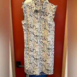 NWOT Chicos XXL (4) Women’s Floral Print Dress in Cream/Green
